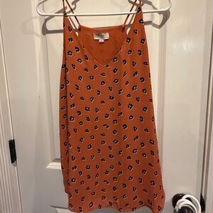 LOFT Outlet Leopard Print Camisole Large Rust Orange Spaghetti Strap Tank